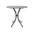 Round Folding Metal Table with Stylish Bracket Design