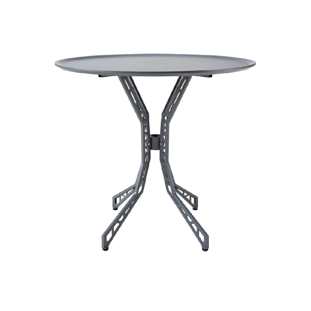Round Folding Metal Table with Stylish Bracket Design