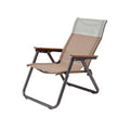 Portable Folding Camping Chair with Wooden Armrests and Breathable Fabric